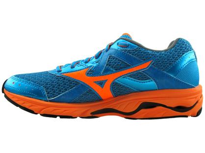 mizuno wave elevation 2 laranja e azul